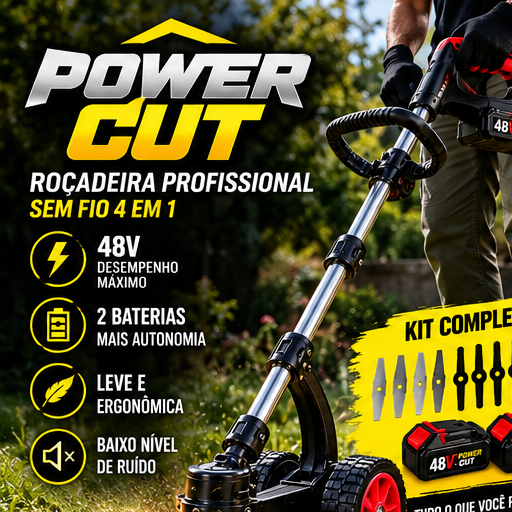 PowerCut Pro 48V roçadeira profissional sem fio 4 em 1 — imagem 1